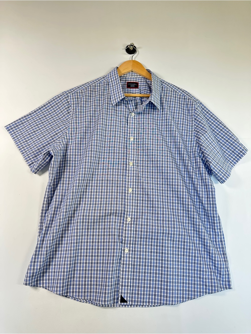 UNTUCKit Blue Check Short Sleeve Button Down Shirt XXL